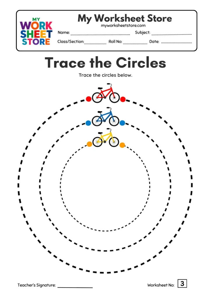 Circle Tracing Worksheets