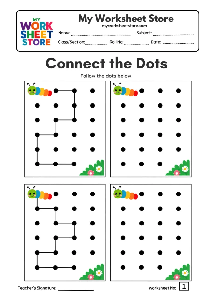 Easy Connect the Dotted Lines Worksheets
